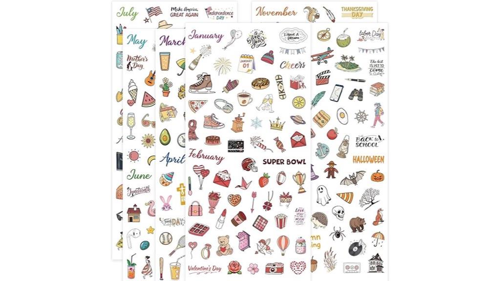 extensive calendar sticker collection