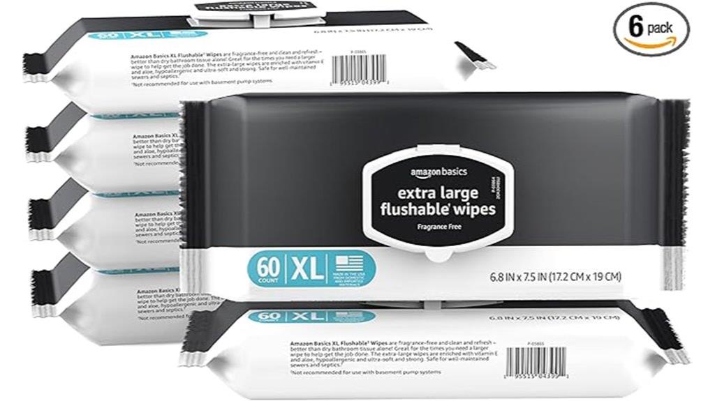 extra large flushable wipes