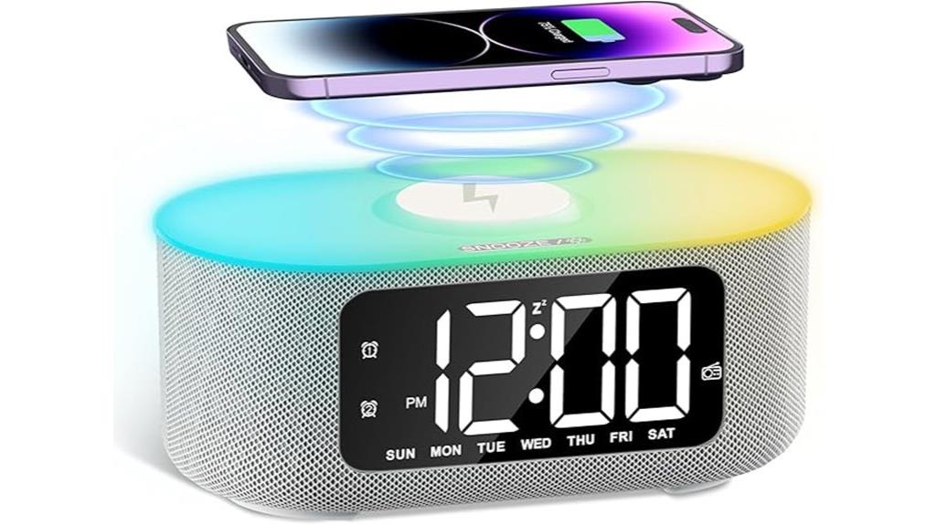 fabric alarm clock with wireless charging