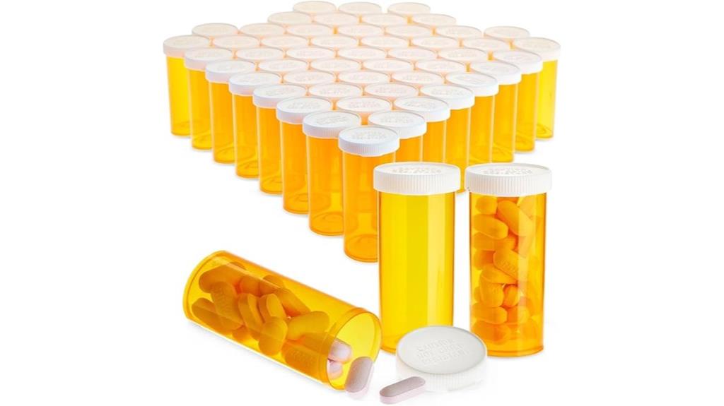 fifty empty pill bottles