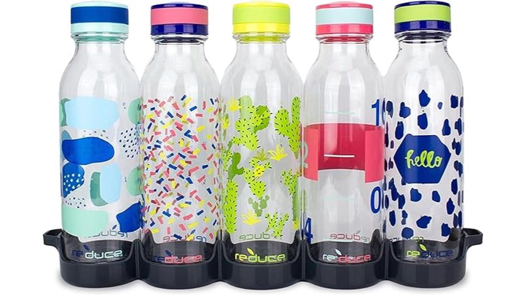 five pack reusable water bottles