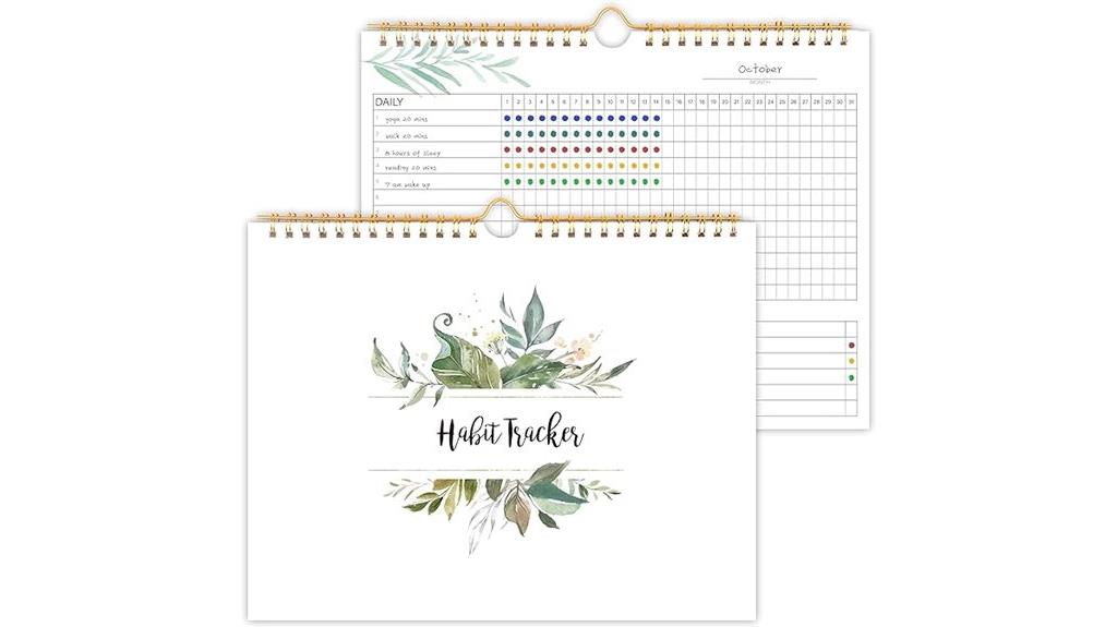 floral greenery habit calendar