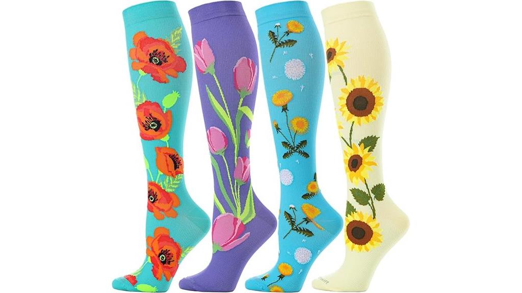 floral women s compression socks