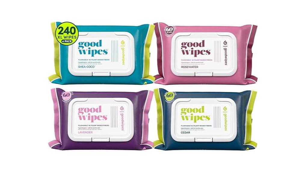 flushable butt wipes vitamin e