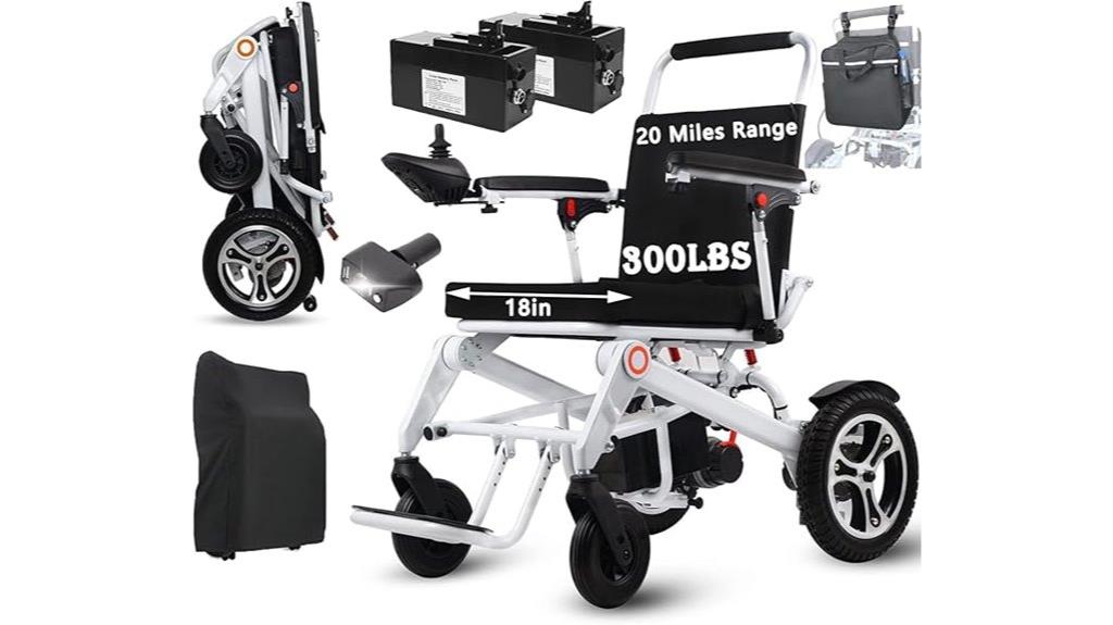 foldable electric wheelchair with dual batteries