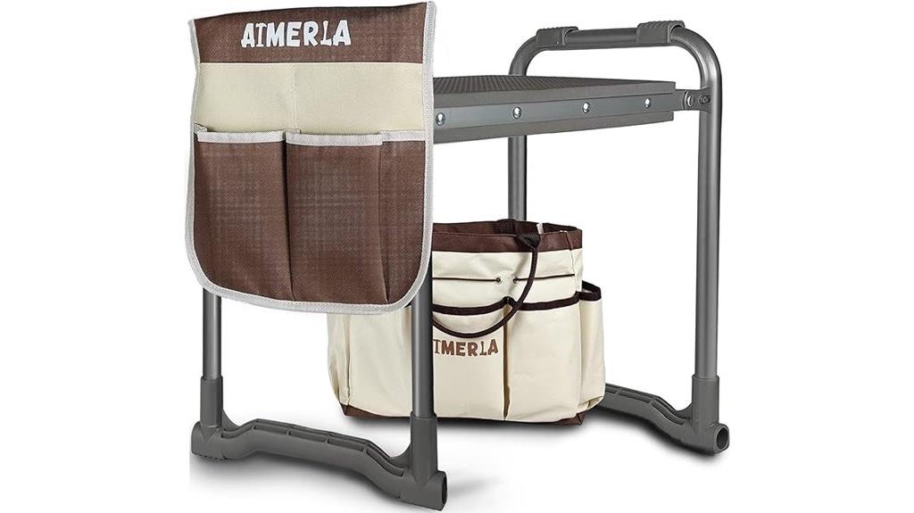 foldable garden seat with tool bags