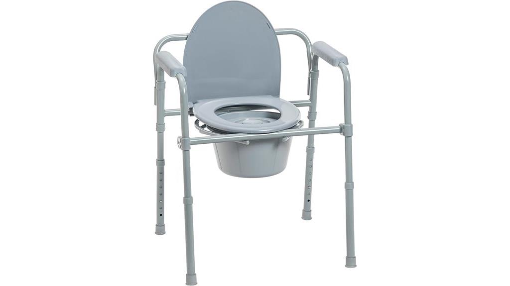 foldable steel bedside commode
