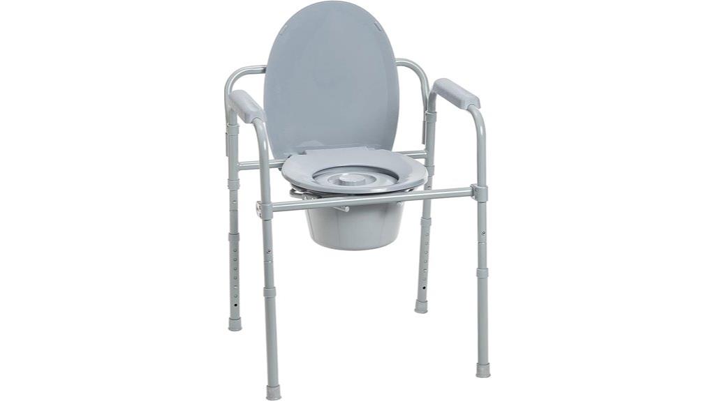 foldable steel bedside commode