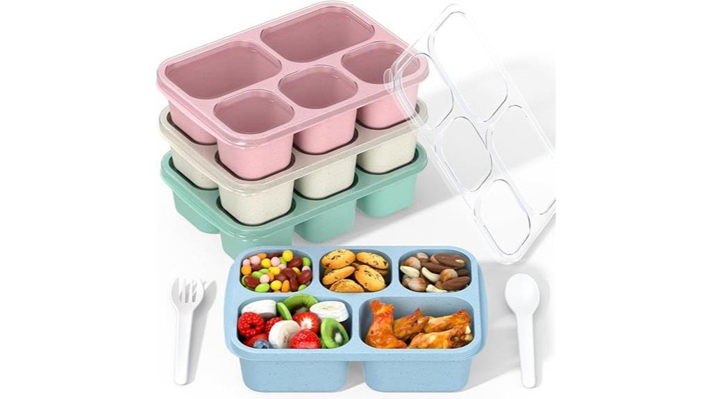 four compartment reusable containers
