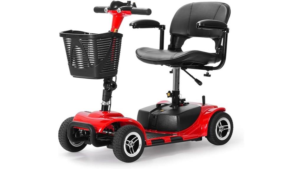 four wheel scooter with extended battery