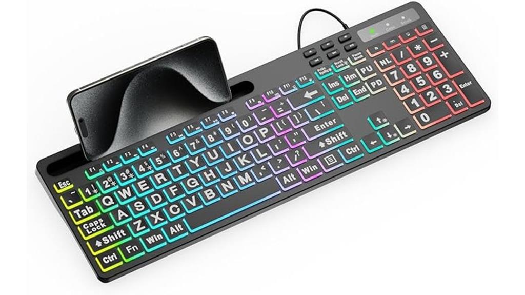 gaming keyboard with phone holder