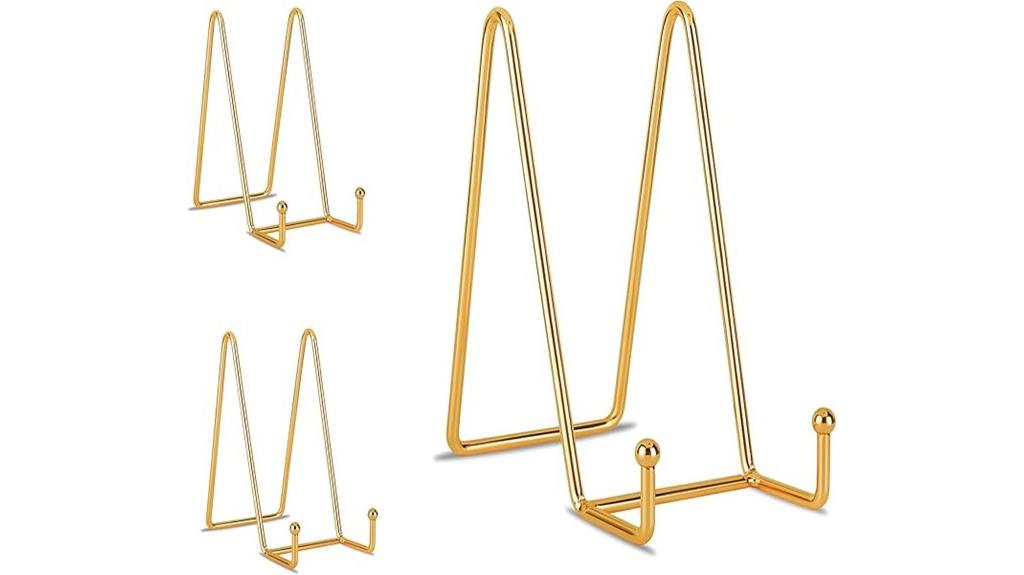 gold plate picture stands