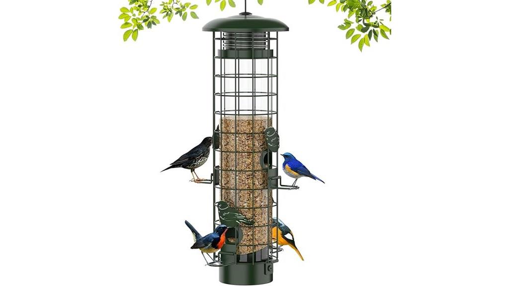 green metal mesh feeder
