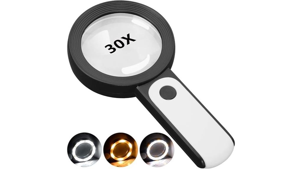 handheld 30x magnifier with leds