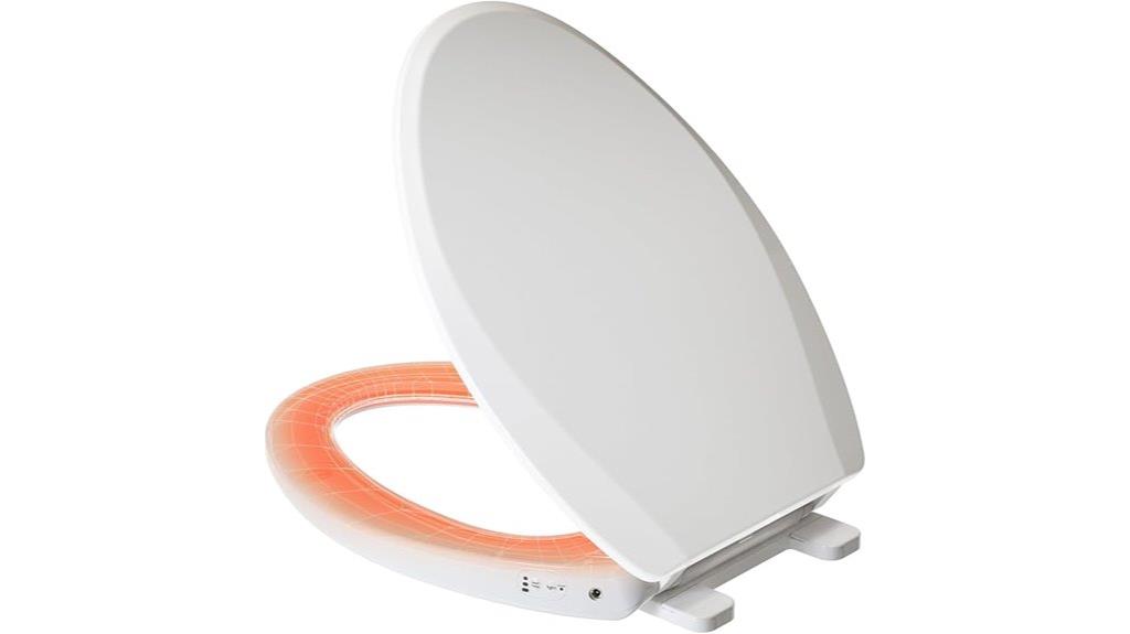 heated elongated toilet seat