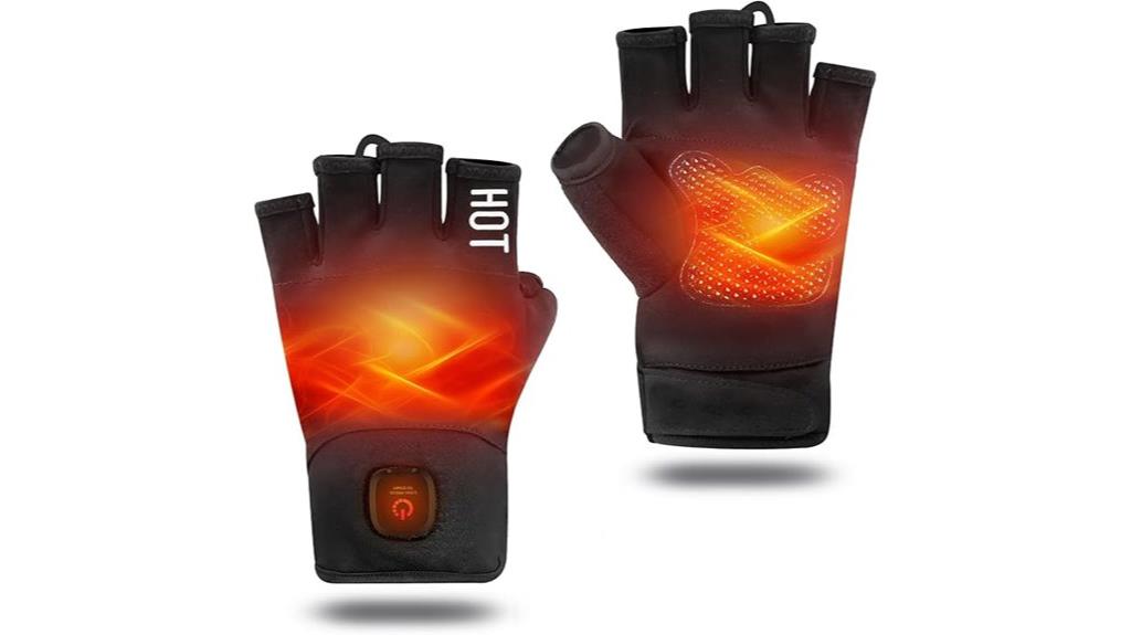 heated fingerless gloves