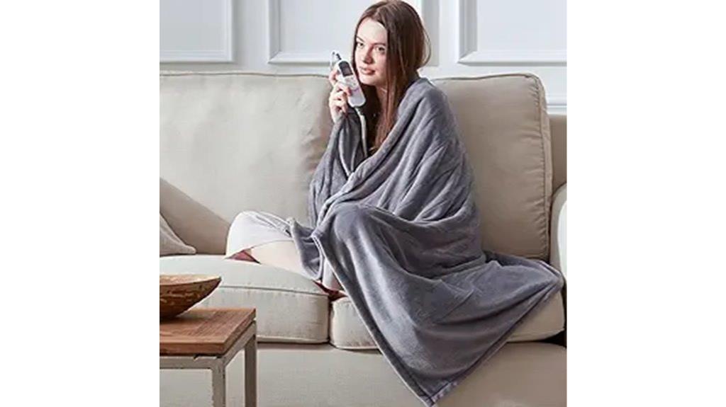 heated grey electric blanket