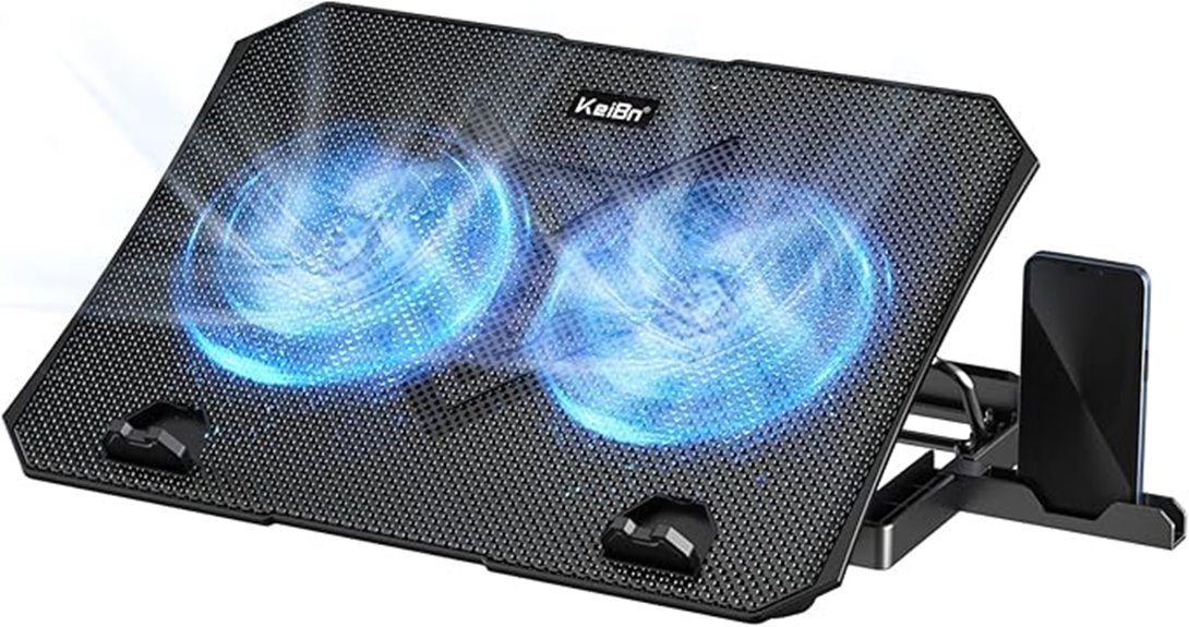 laptop cooling pad with dual fans