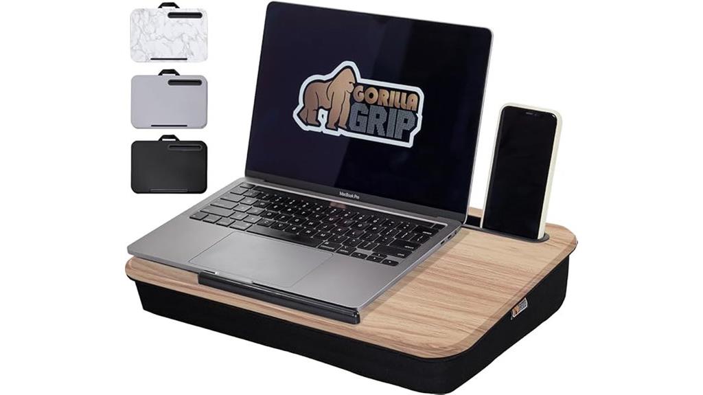laptop lap desk with phone