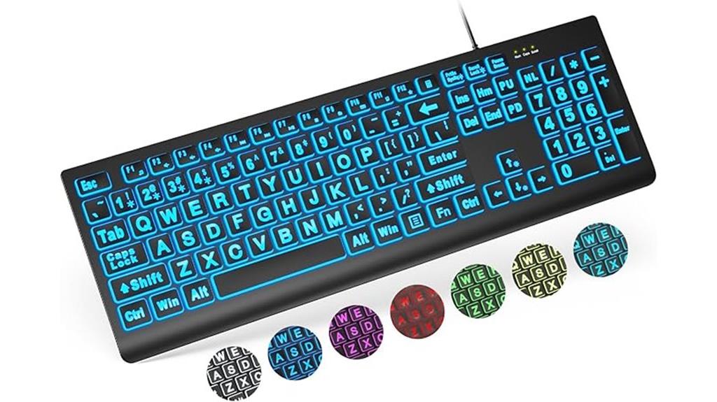 large backlit wired keyboard