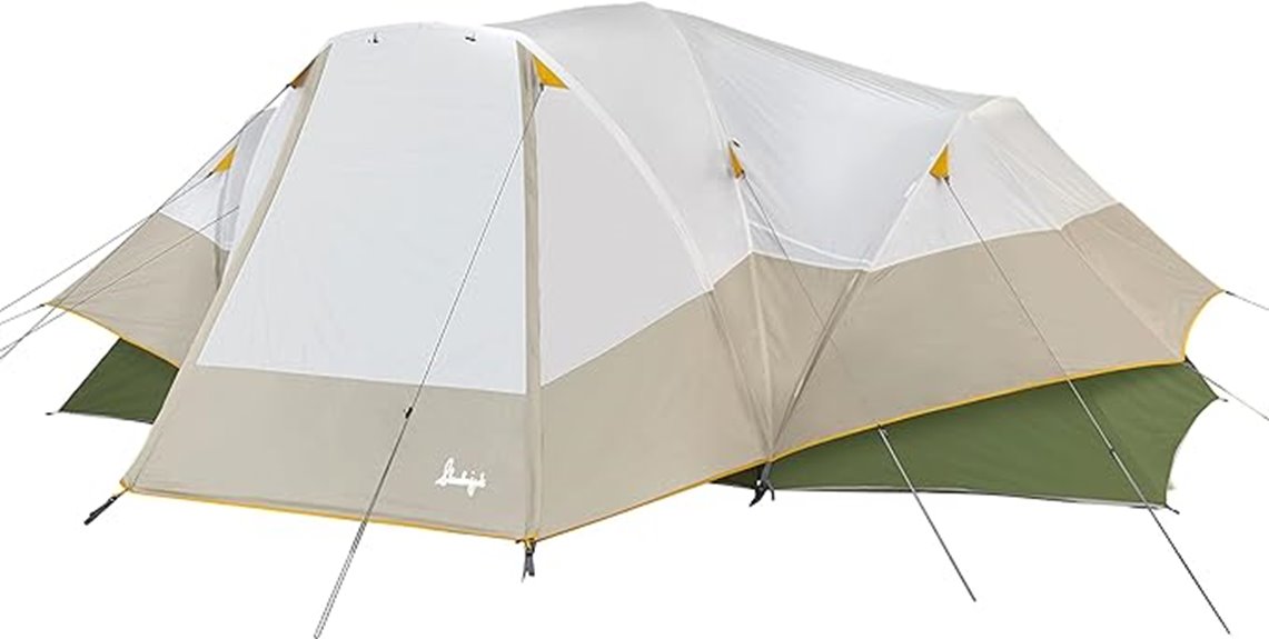 large eight person camping tent