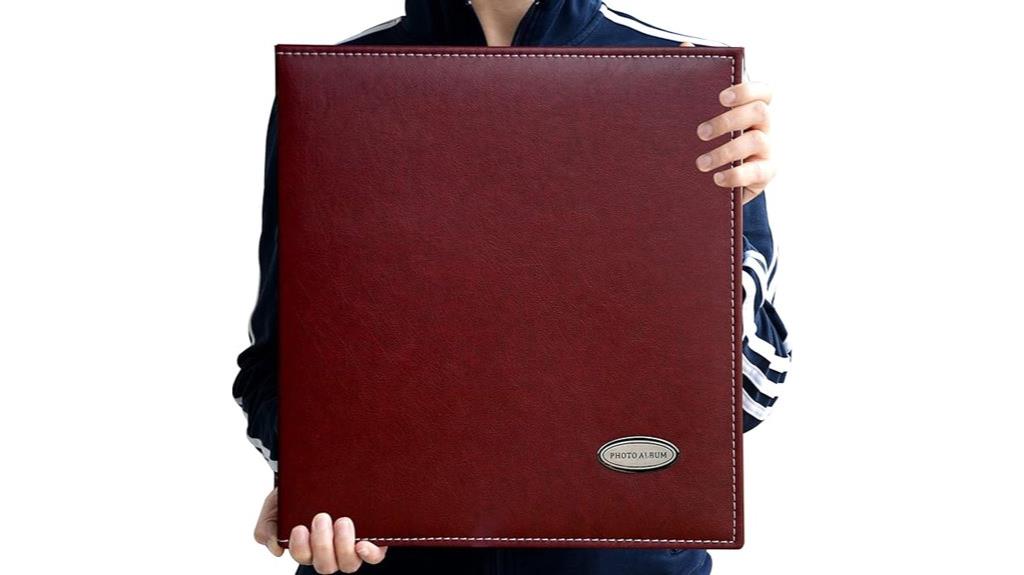 large wine red leather album