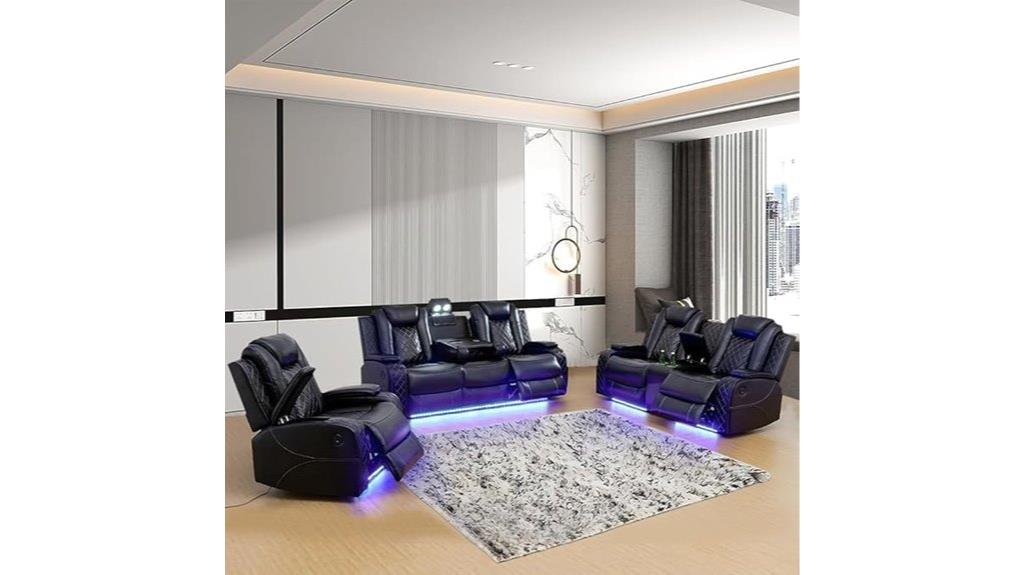 leather recliner sofa set
