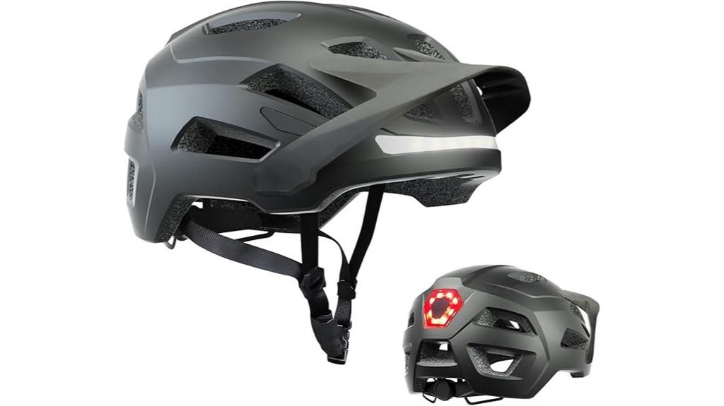 led lit mountain biking helmet