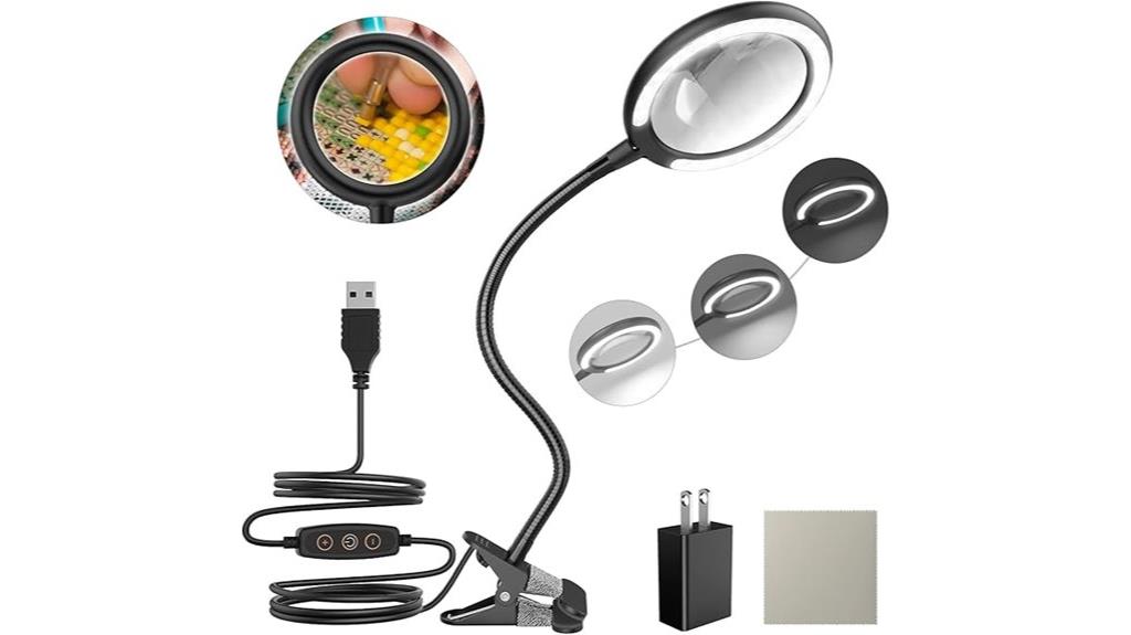 led magnifying lamp with clamp