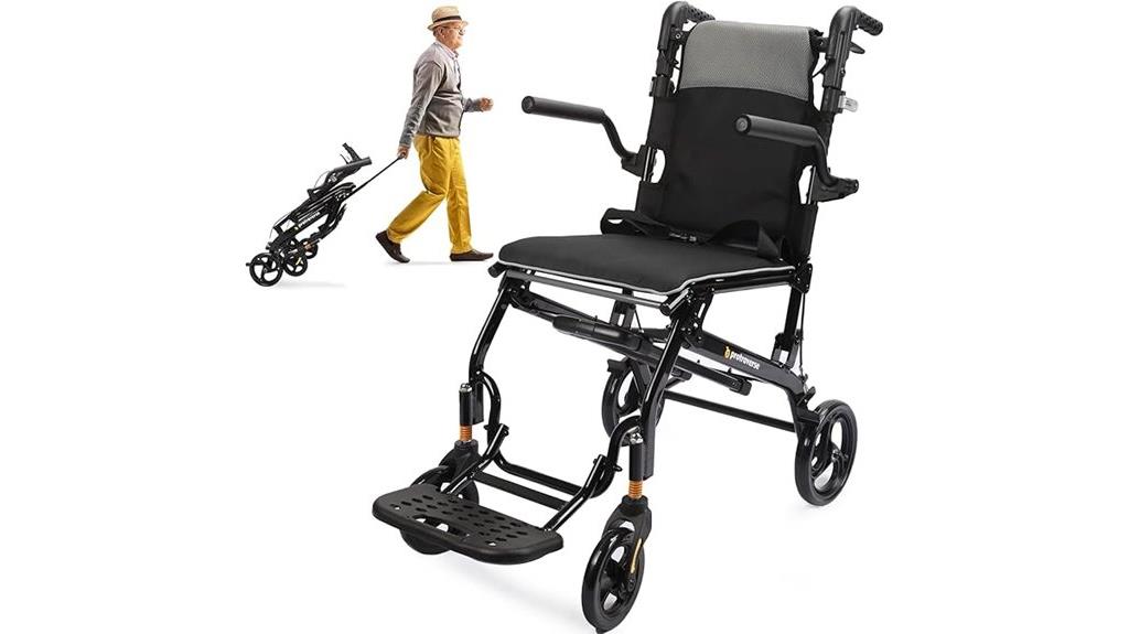lightweight foldable travel wheelchair