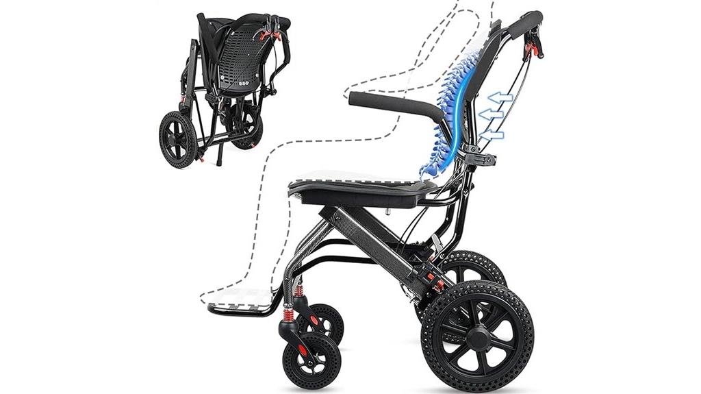 lightweight foldable travel wheelchair