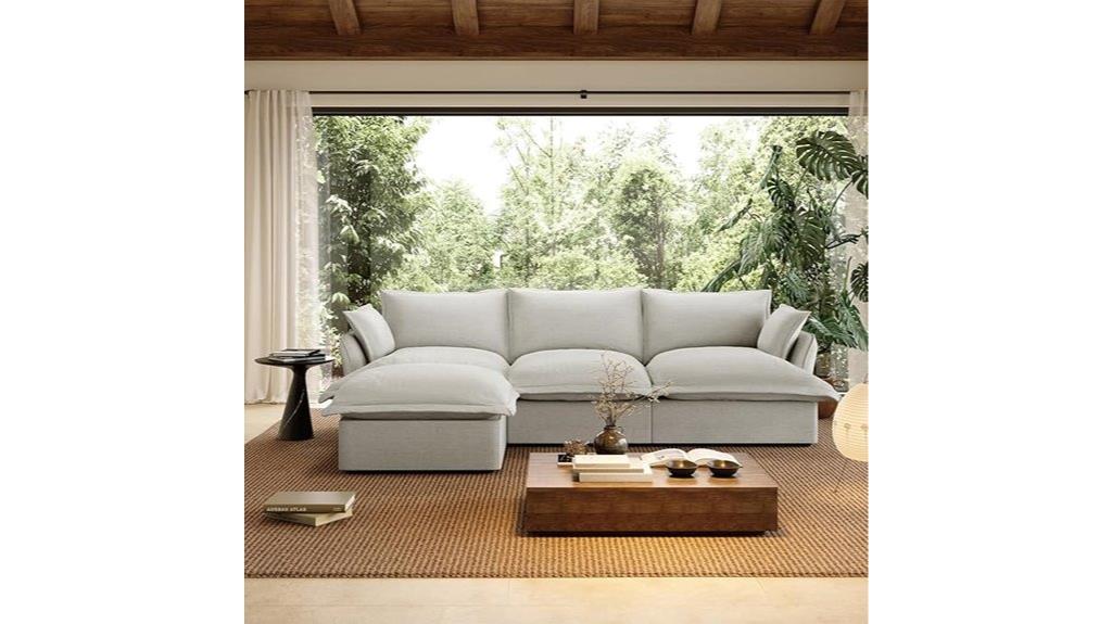 linen fabric sectional sofa