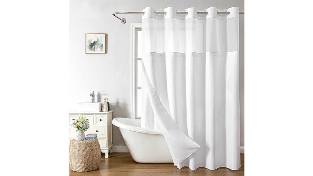 long linen shower curtain
