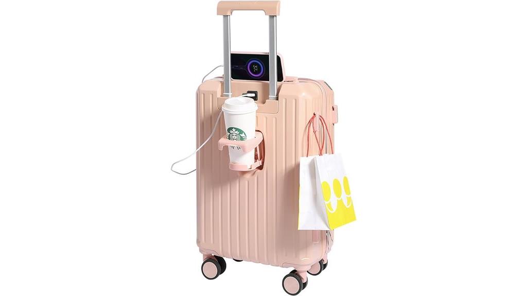 luggage with cup and usb