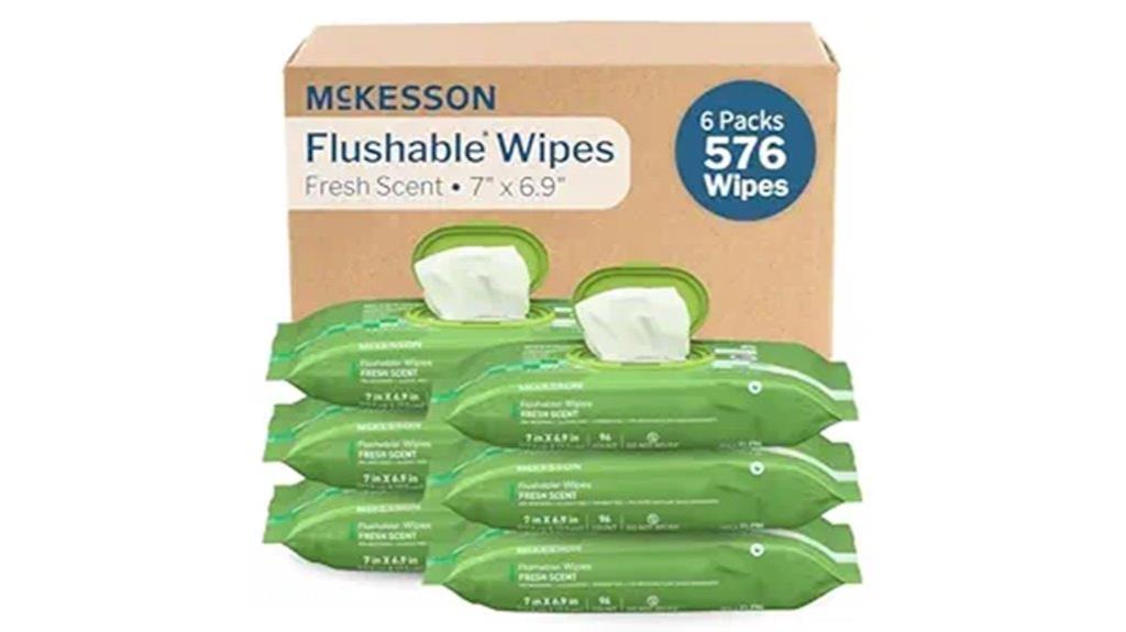 mckesson flushable wet wipes