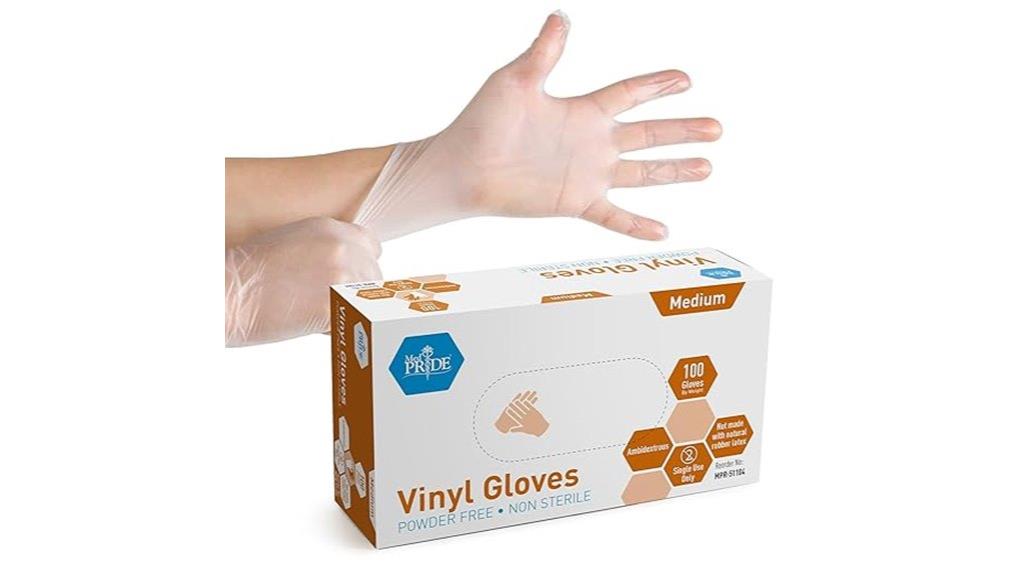 medium box of vinyl gloves