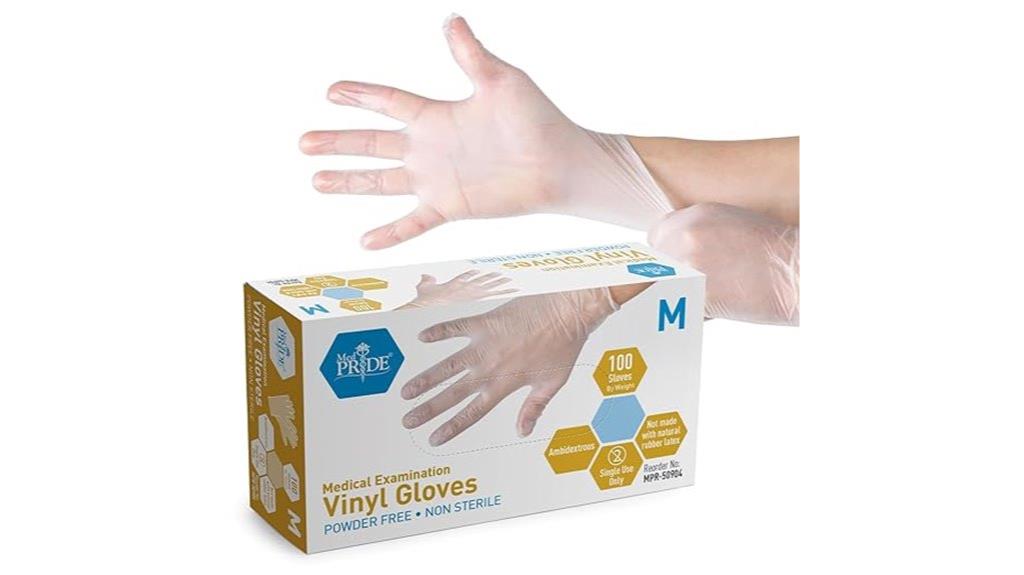 medium vinyl examination gloves