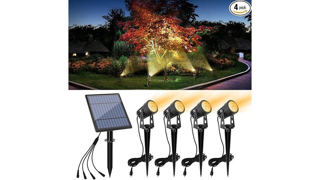 metal solar spotlights with cable