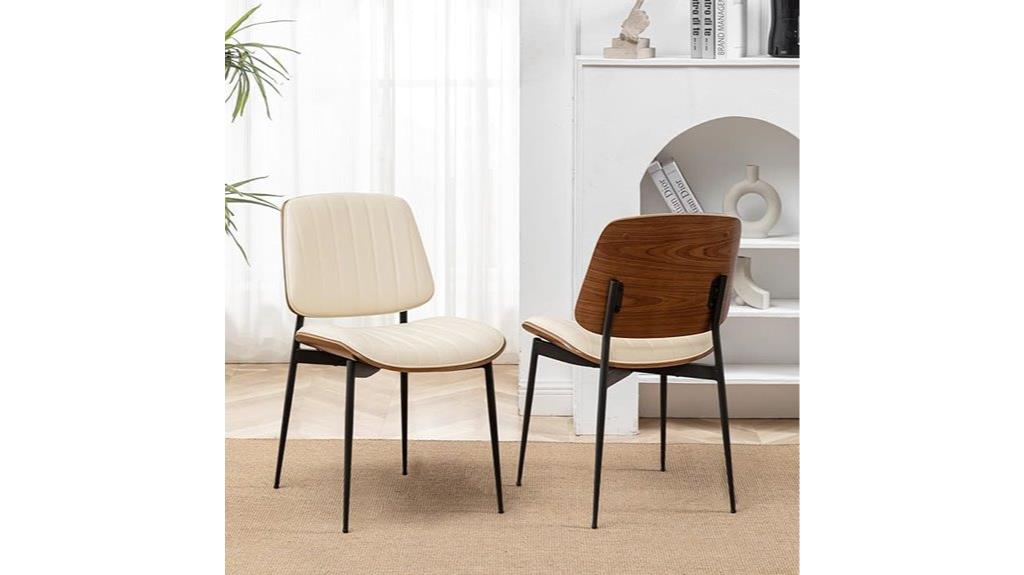 mid century faux leather chairs