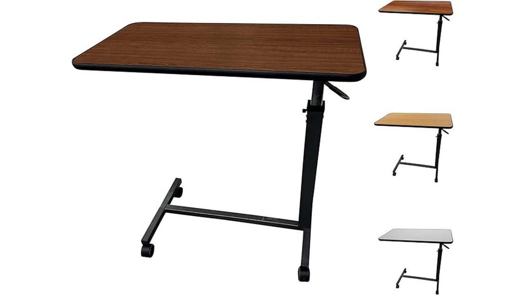 mobile adjustable overbed table