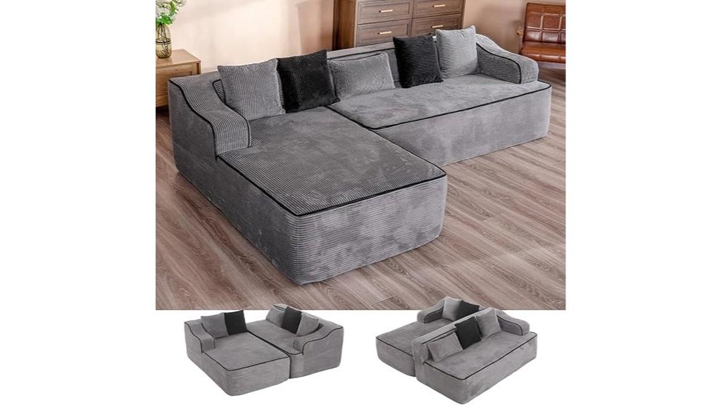 modern l shaped cloud sofa