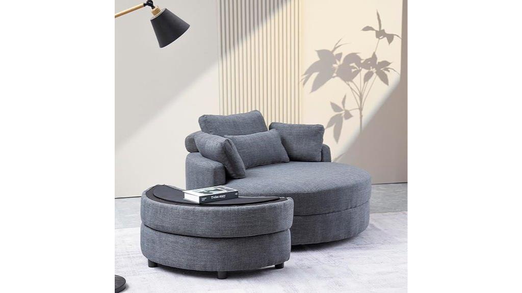 modern oversized barrel chair