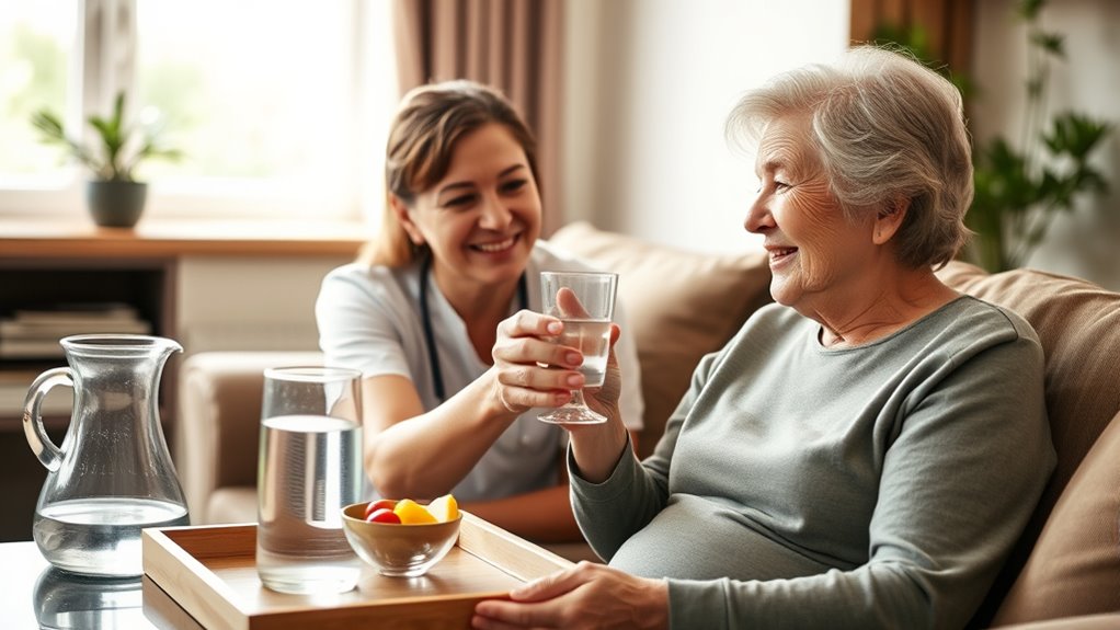 monitor hydration and signs