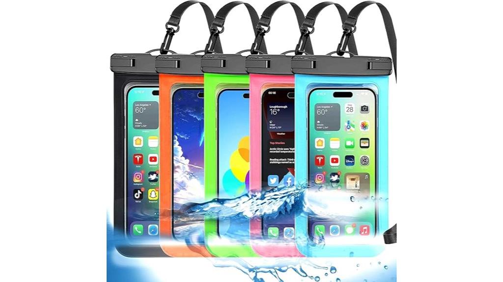 multicolor waterproof phone pouch