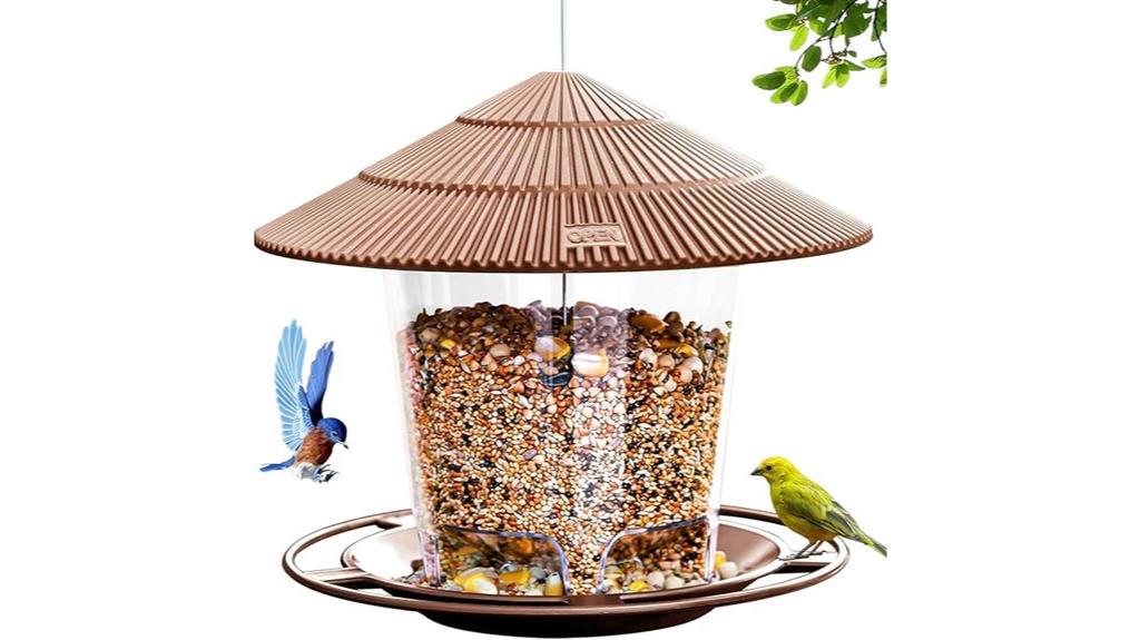 outdoor brown bird feeder