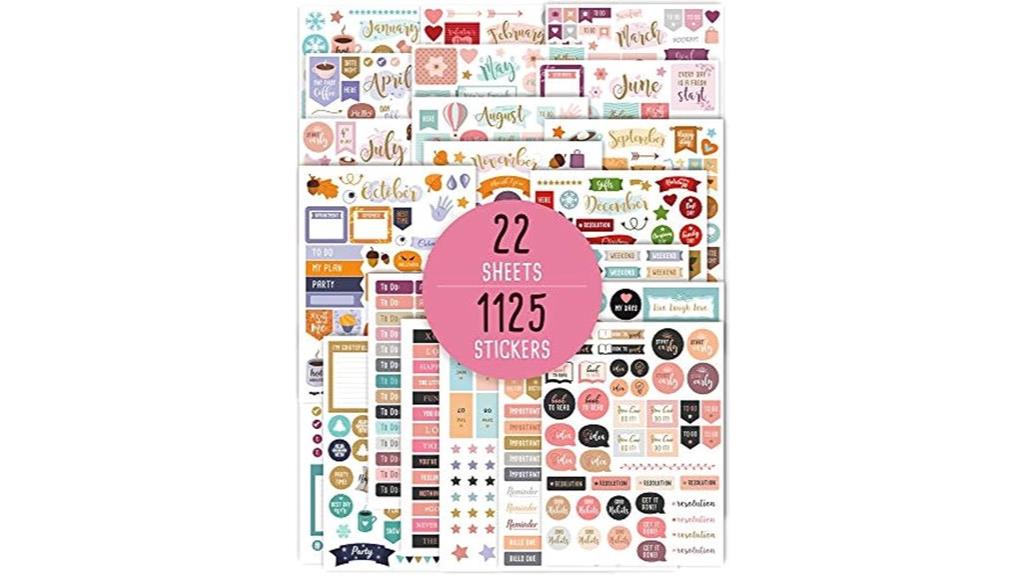 over 1100 stylish stickers