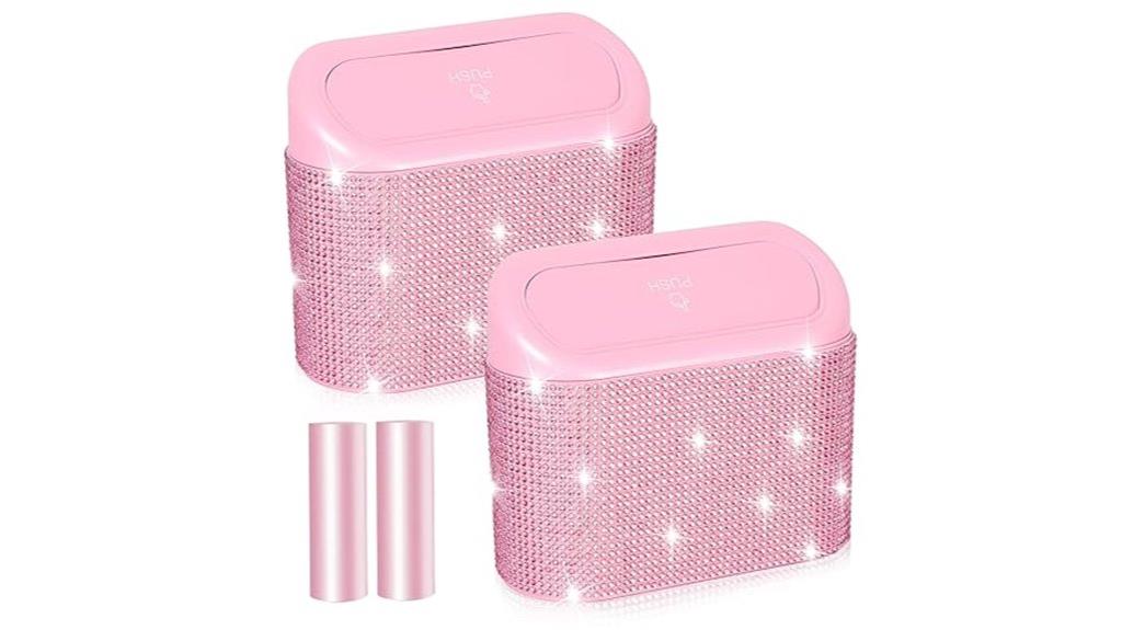 pink car trash cans 2 pack