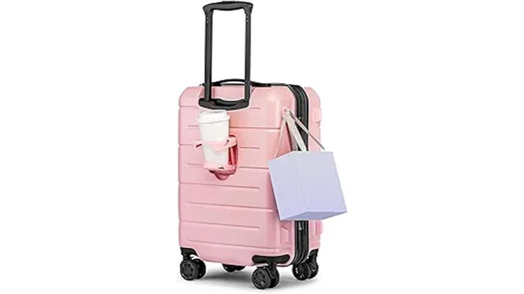 pink hardside carry on luggage