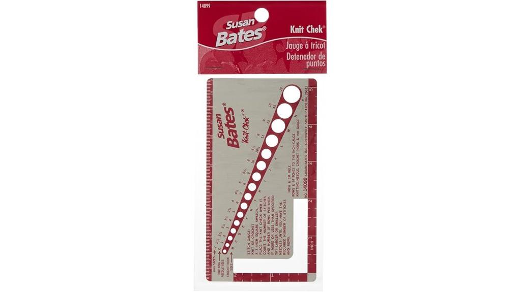 pink knit chek needle gauge