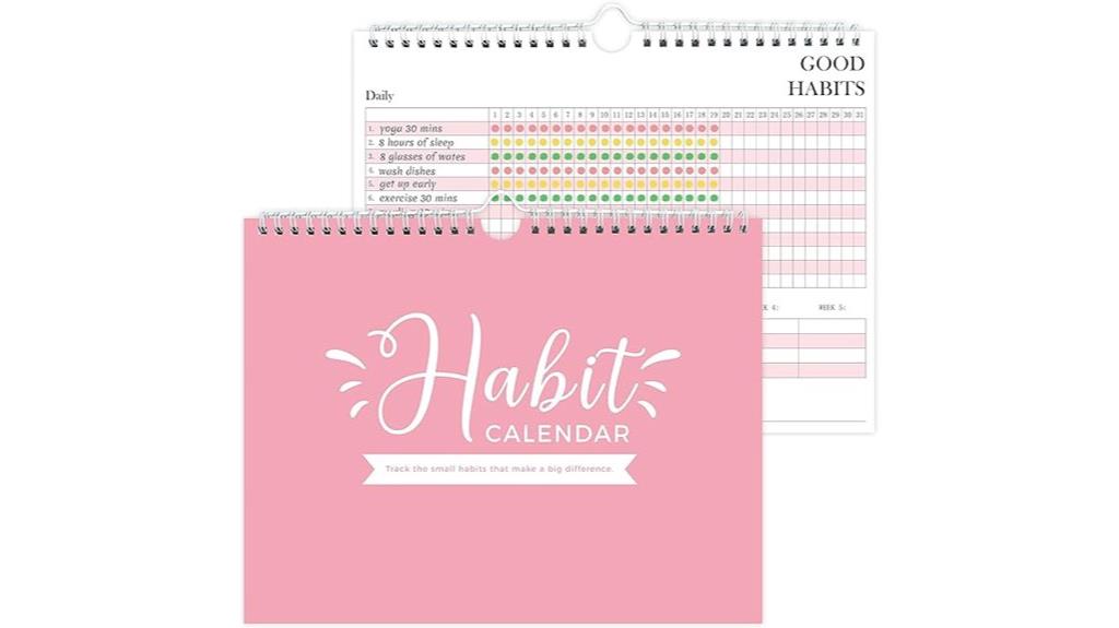 pink spiral habit journal